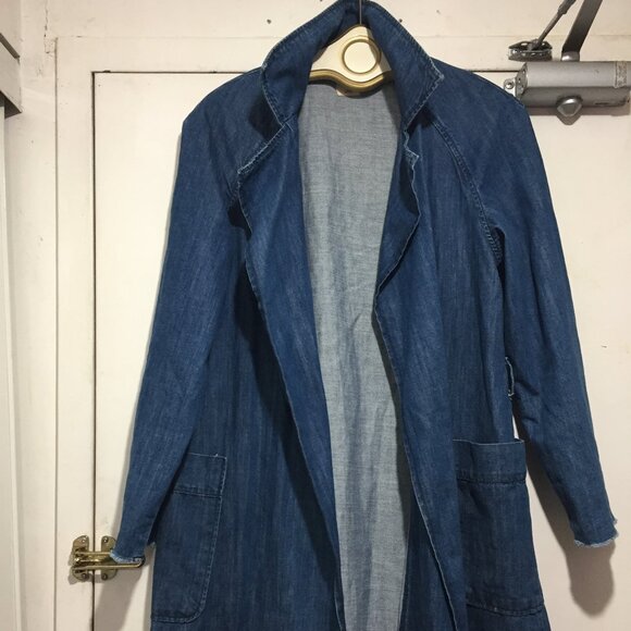 GAP LONG JEANS OPEN FRONT JACKETS SIZE M - Picture 1 of 9